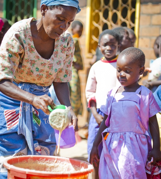 Volunteer serving Mary's Meals