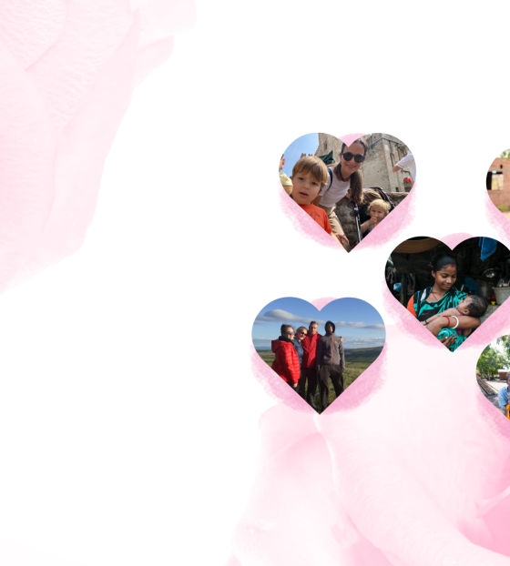 Slike majki iz Hrvatske i programskih zemalja na pozadini s ružama nježno roza boje