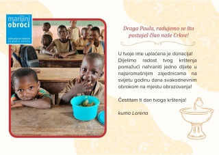 Vizual kartice za krštenje djevojčice